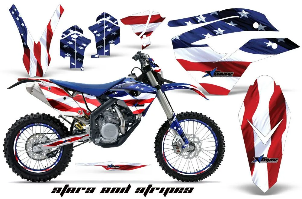 Husaberg FS / FE 450 Dirt Bike Graphic Kit - 2009-2012 Stars and Stripes Red White & Blue