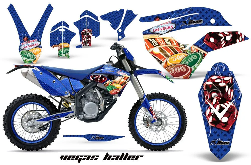 Husaberg FS / FE 450 Dirt Bike Graphic Kit - 2009-2012 Vegas Baller Blue