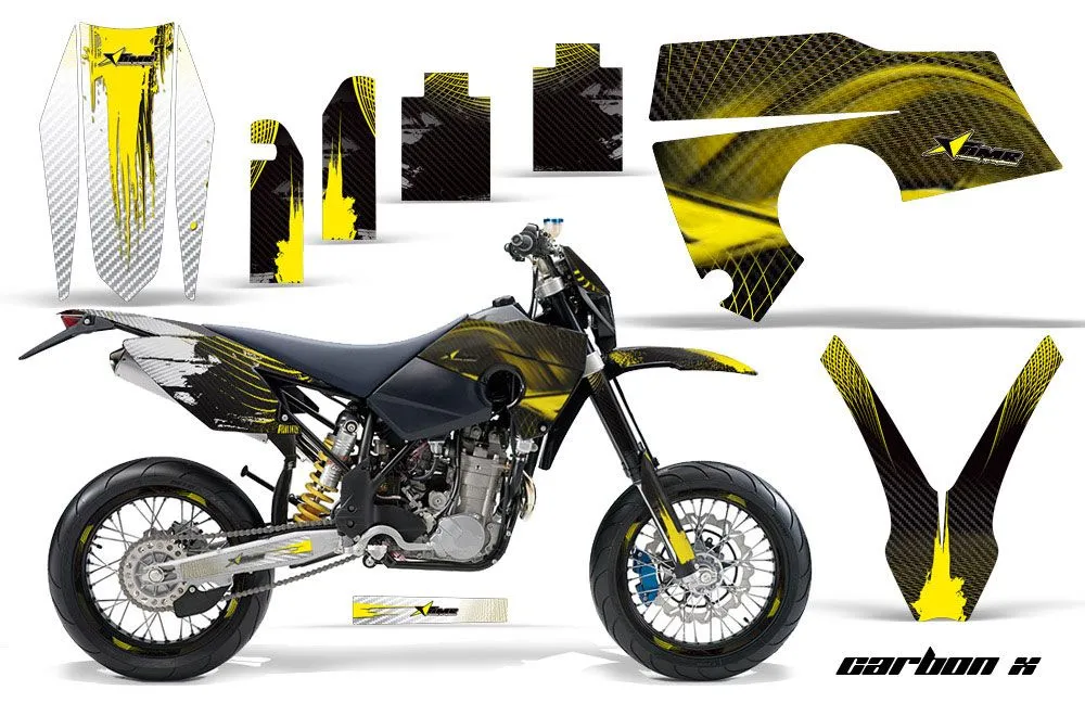 Husaberg FS / FE Dirt Bike Graphic Kit - 2006-2008 Carbon X Yellow