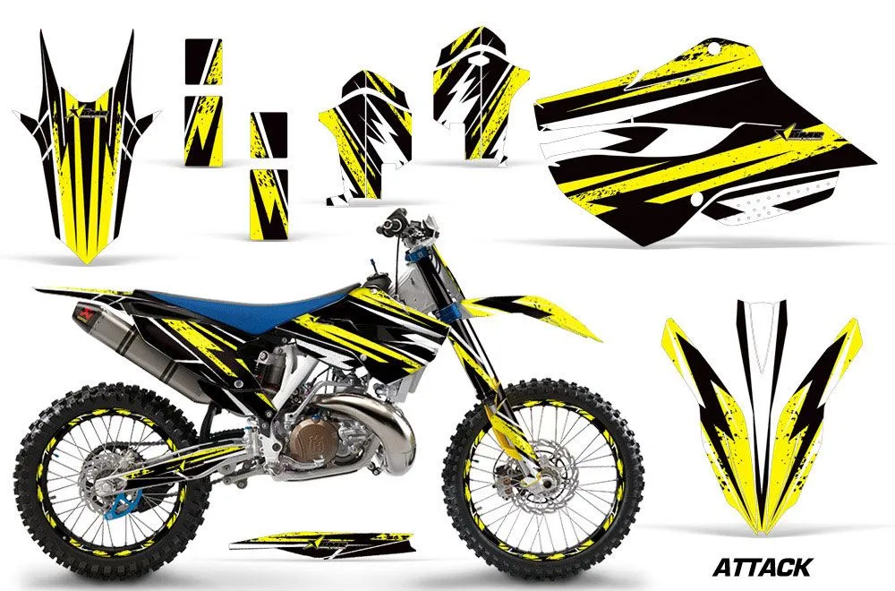 Husaberg TC / FC 250 Dirt Bike Graphic Kit - 2013-2014 Attack Yellow