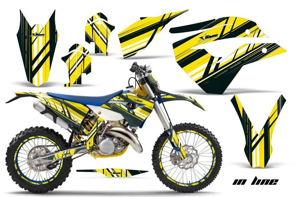 Husaberg TE 125 Dirt Bike Graphic Kit - 2011-2012 In Line Yellow