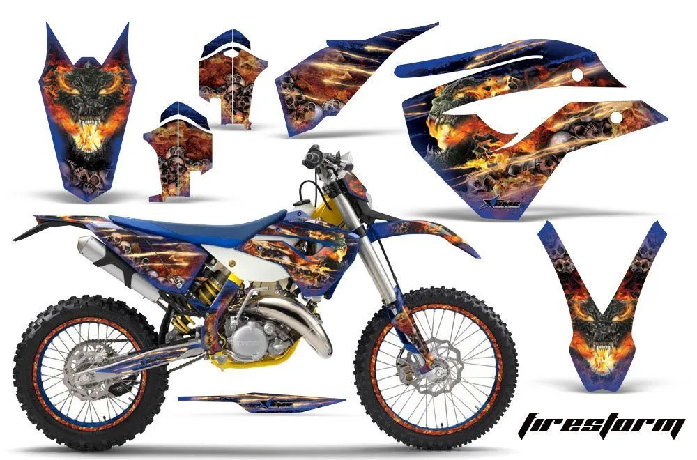 Husaberg TE 300 Dirt Bike Graphic Kit - 2011-2012 Firestorm Blue
