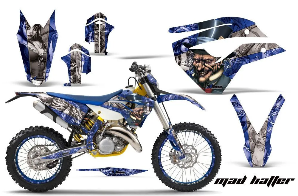 Husaberg TE 300 Dirt Bike Graphic Kit - 2011-2012 Mad Hatter Blue