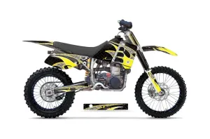 Husaberg FC 501 Dirt Bike Graphic Kit - 1997-1999 Tribal Flame Yellow