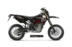 Husaberg FC / FE / FS 400 Dirt Bike Graphic Kit - 2001-2005 Bone Collector Black