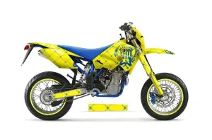 Husaberg FC / FE / FS 400 Dirt Bike Graphic Kit - 2001-2005 Silver Star - Reloaded Yellow
