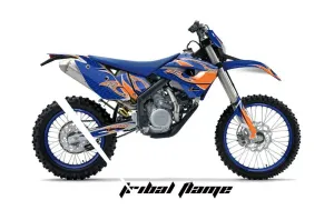 Husaberg FS / FE 670 Dirt Bike Graphic Kit - 2009-2012 Tribal Flames Orange