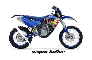 Husaberg FS / FE 670 Dirt Bike Graphic Kit - 2009-2012 Vegas Baller Blue