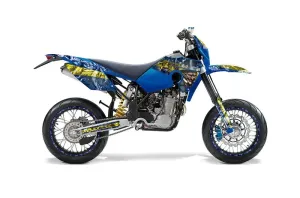 Husaberg FS / FE Dirt Bike Graphic Kit - 2006-2008 Mad Hatter Blue