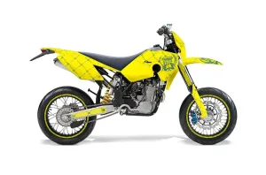 Husaberg FS / FE Dirt Bike Graphic Kit - 2006-2008 Silver Star - Reloaded Yellow
