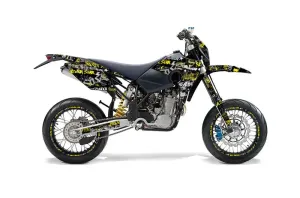 Husaberg FS / FE Dirt Bike Graphic Kit - 2006-2008 Silver Star - Silverhaze Yellow