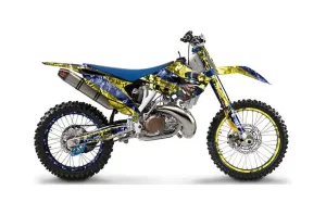 Husaberg TC / FC 250 Dirt Bike Graphic Kit - 2013-2014 Mad Hatter Yellow