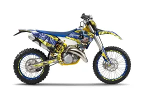 Husaberg TE 125 Dirt Bike Graphic Kit - 2011-2012 Mad Hatter Yellow