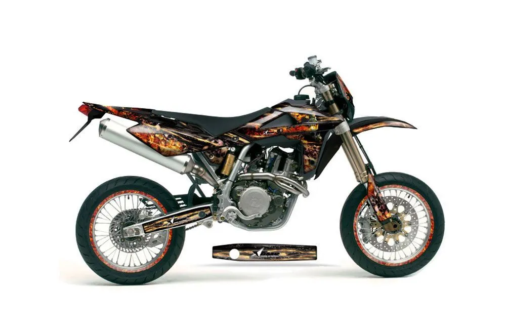 Husqvarna SM / SMR 450 / 530 Dirt Bike Graphic Kit - 2005-2010 Firestorm Black