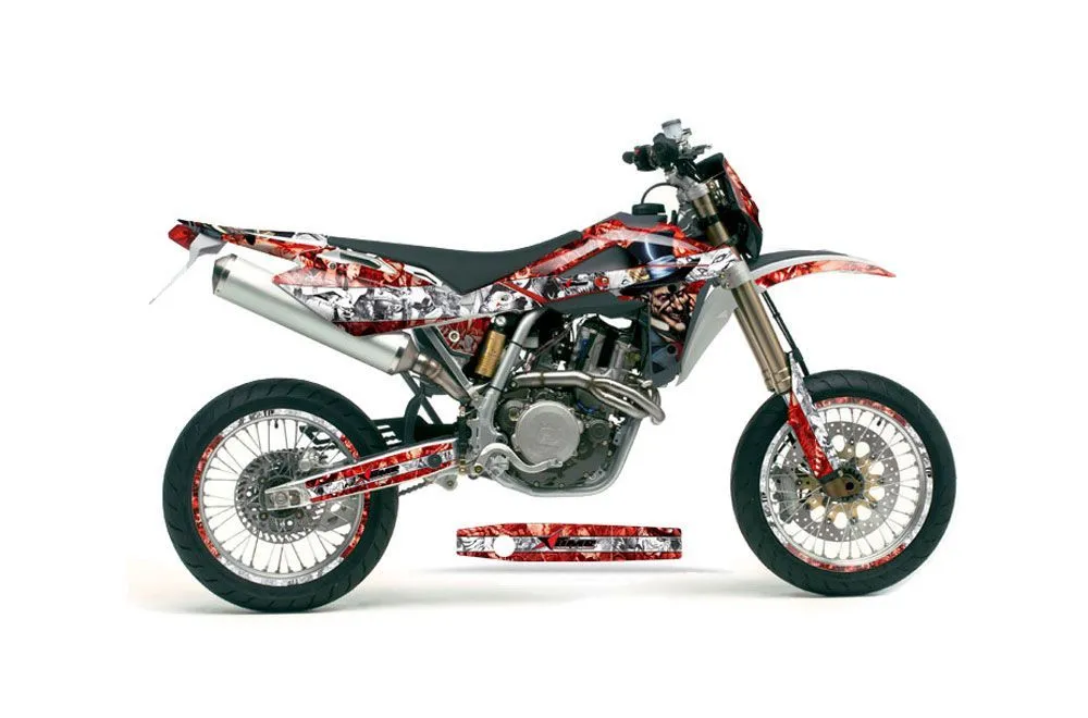Husqvarna SM / SMR 450 / 530 Dirt Bike Graphic Kit - 2005-2010 Mad Hatter Red