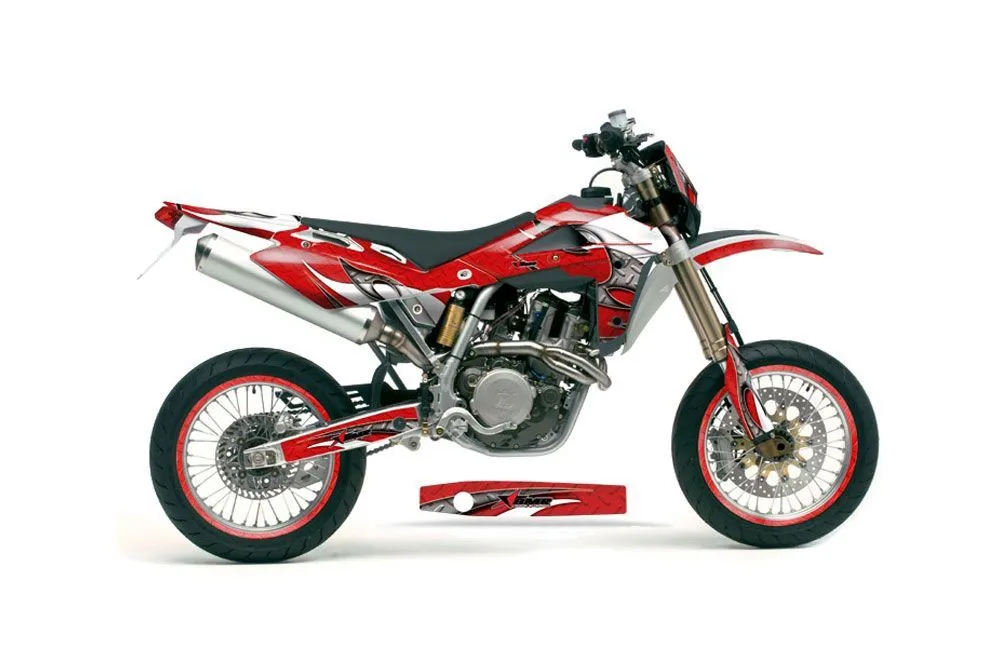 Husqvarna SM / SMR 450 / 530 Dirt Bike Graphic Kit - 2005-2010 Tribal Flames Red