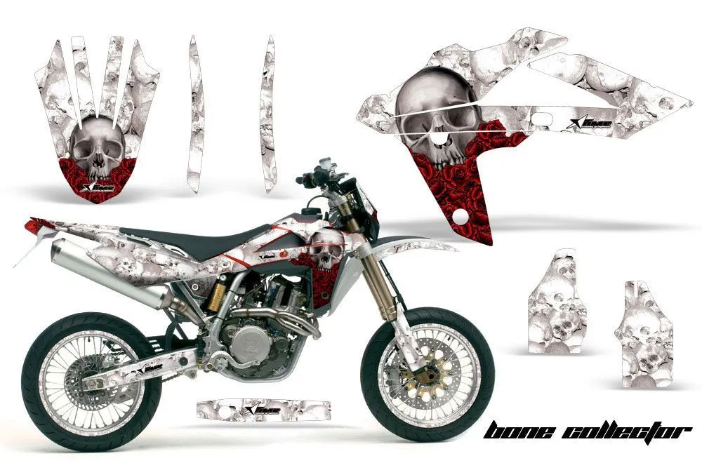 Husqvarna TC / TE 450 Dirt Bike Graphic Kit - 2005-2010 Bone Collector White