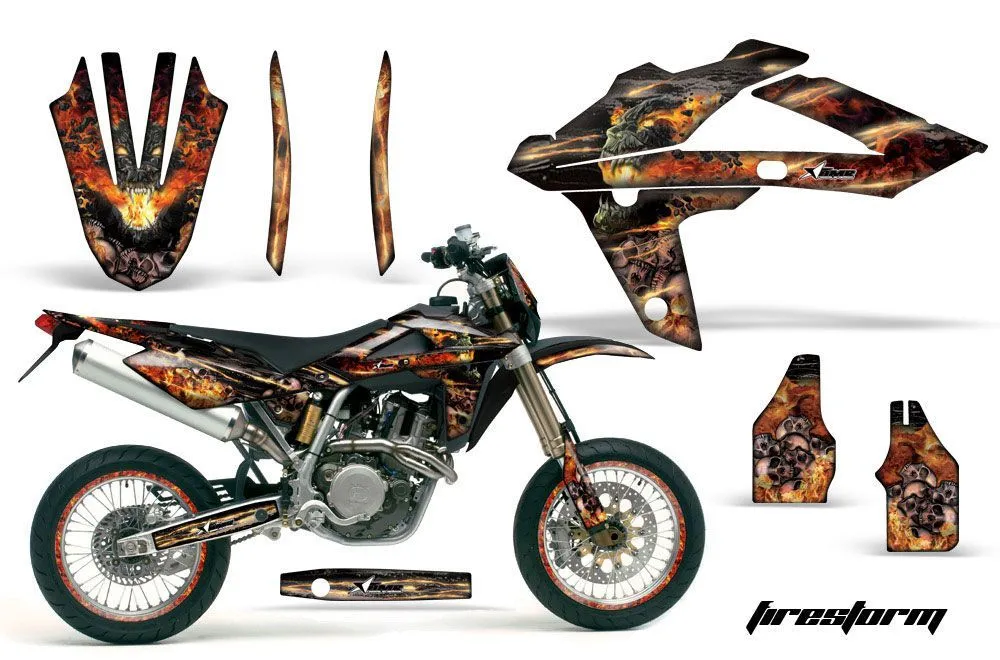 Husqvarna TC / TE 450 Dirt Bike Graphic Kit - 2005-2010 Firestorm Black