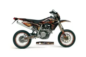 Husqvarna SM / SMR 450 / 530 Dirt Bike Graphic Kit - 2005-2010 Firestorm Black