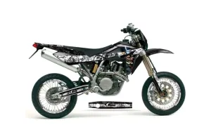 Husqvarna SM / SMR 450 / 530 Dirt Bike Graphic Kit - 2005-2010 Mad Hatter Black