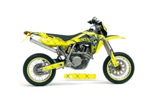 Husqvarna SM / SMR 450 / 530 Dirt Bike Graphic Kit - 2005-2010 Silver Star - Reloaded Yellow
