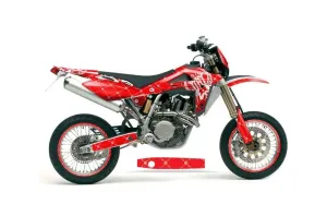 Husqvarna TC / TE 250 Dirt Bike Graphic Kit - 2005-2008 Silver Star - Reloaded Red