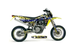 Husqvarna TC / TE 450 Dirt Bike Graphic Kit - 2005-2010 Mad Hatter Yellow