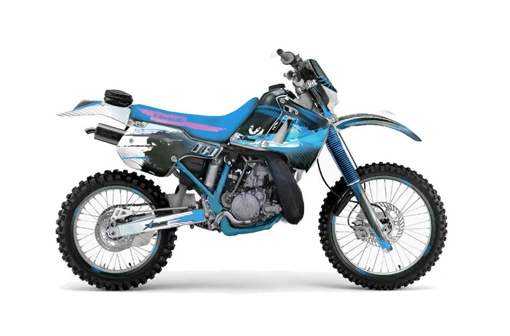 Kawasaki KDX200 Dirt Bike Graphic Kit - 1989-1994 Carbon X Blue