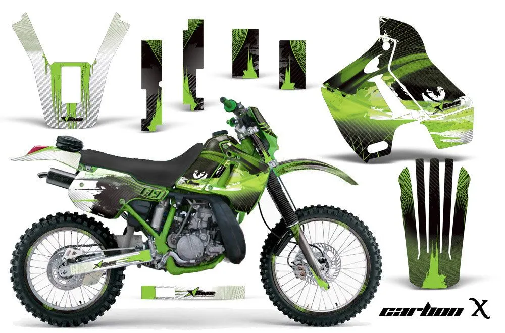 Kawasaki KDX200 Dirt Bike Graphic Kit - 1989-1994 Carbon X Green