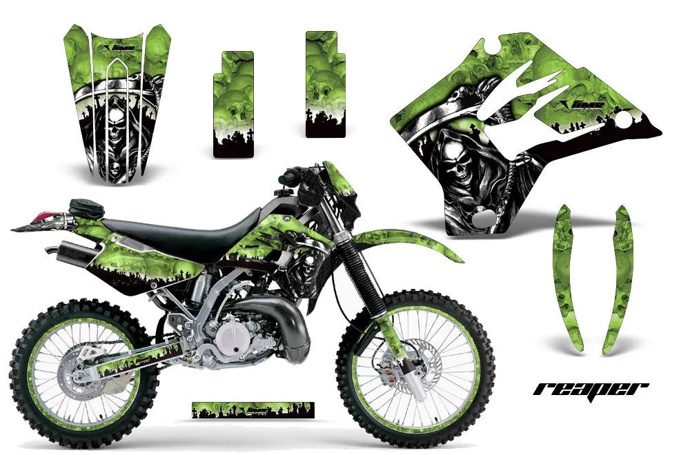 Kawasaki KDX200 Dirt Bike Graphic Kit - 1995-2006 Reaper Green
