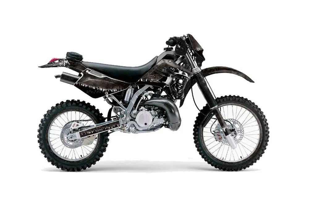 Kawasaki KDX220 Dirt Bike Graphic Kit - 1997-2005 Reaper Black