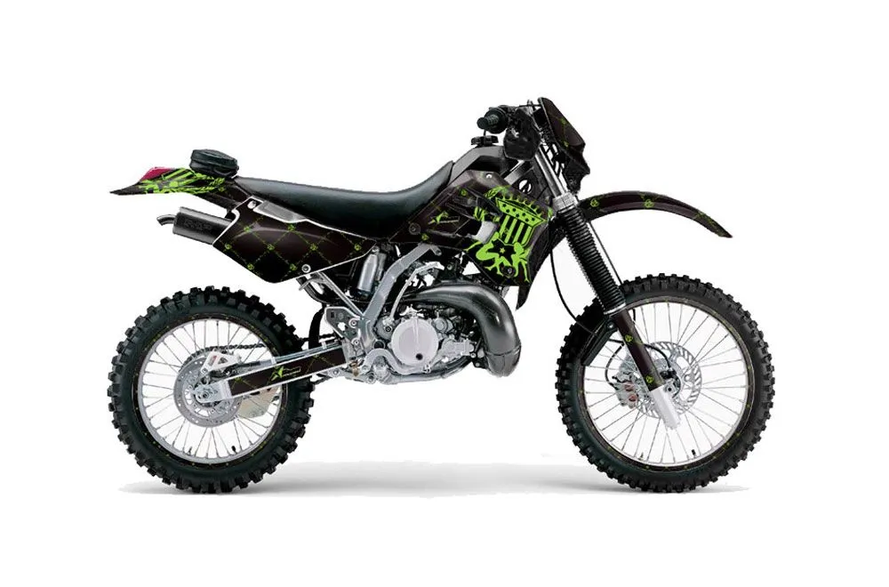 Kawasaki KDX220 Dirt Bike Graphic Kit - 1997-2005 Silver Star - Reloaded Green