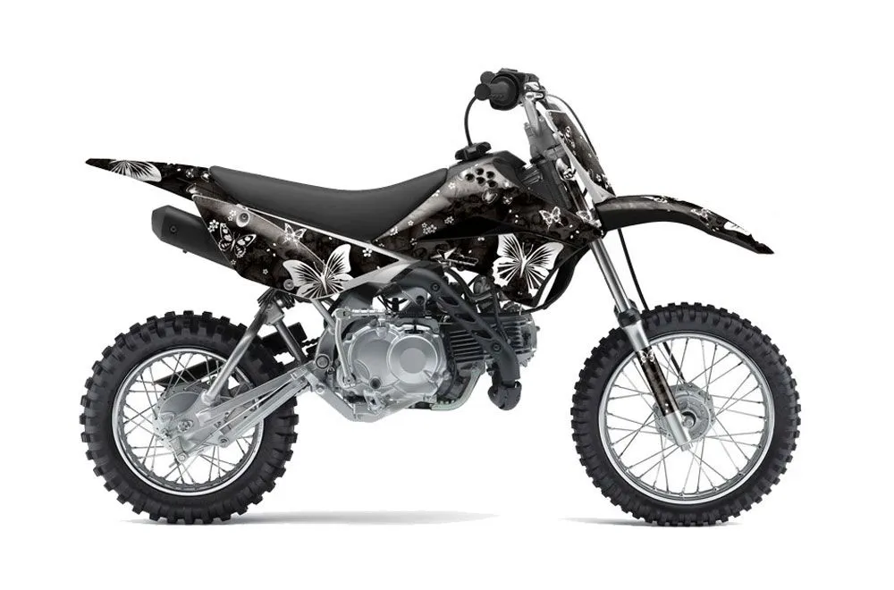 Kawasaki KLX110 Dirt Bike Graphic Kit - 2010-2025 Butterfly Black