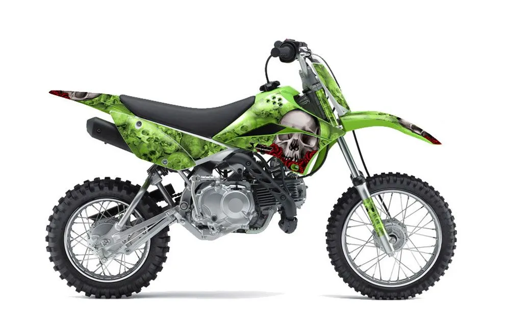 Kawasaki KLX110L Dirt Bike Graphic Kit - 2010-2025 Bone Collector Green