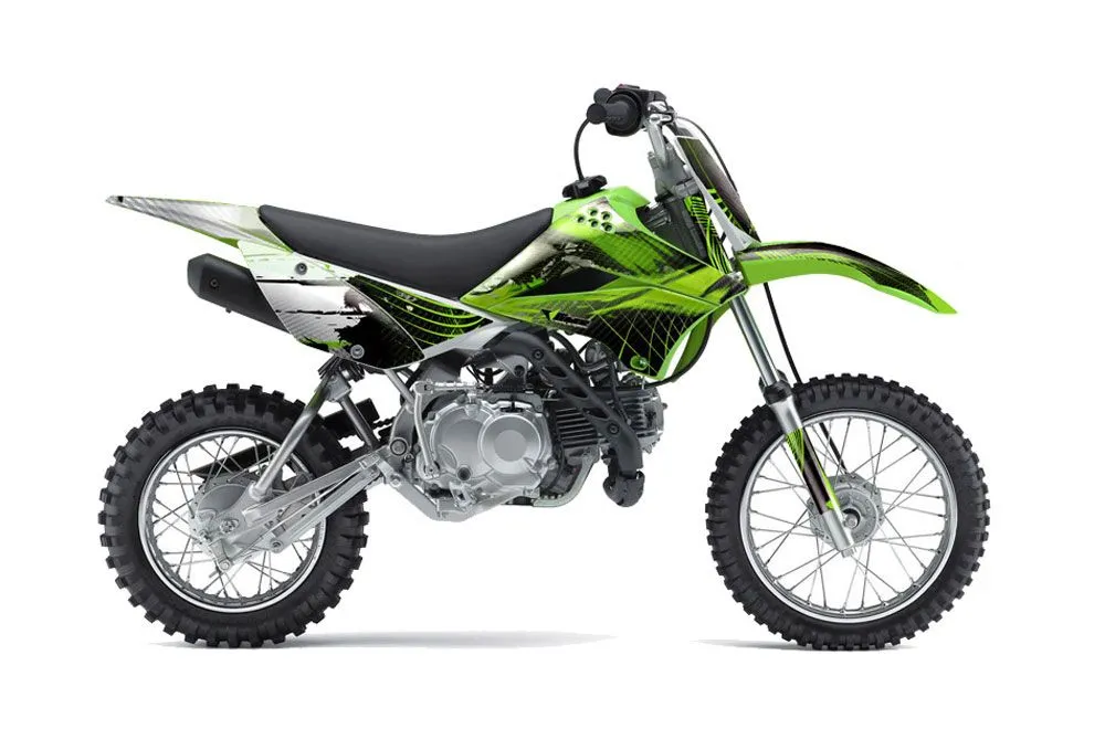 Kawasaki KLX110L Dirt Bike Graphic Kit - 2010-2025 Carbon X Green