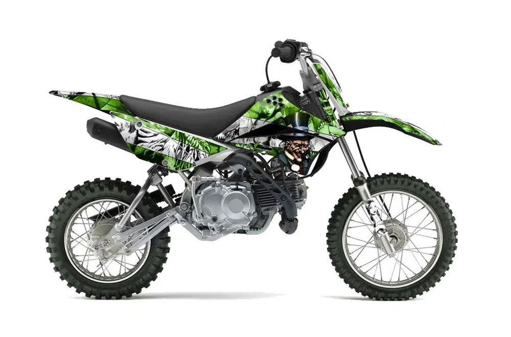 Kawasaki KLX110L Dirt Bike Graphic Kit - 2010-2025 Mad Hatter Green
