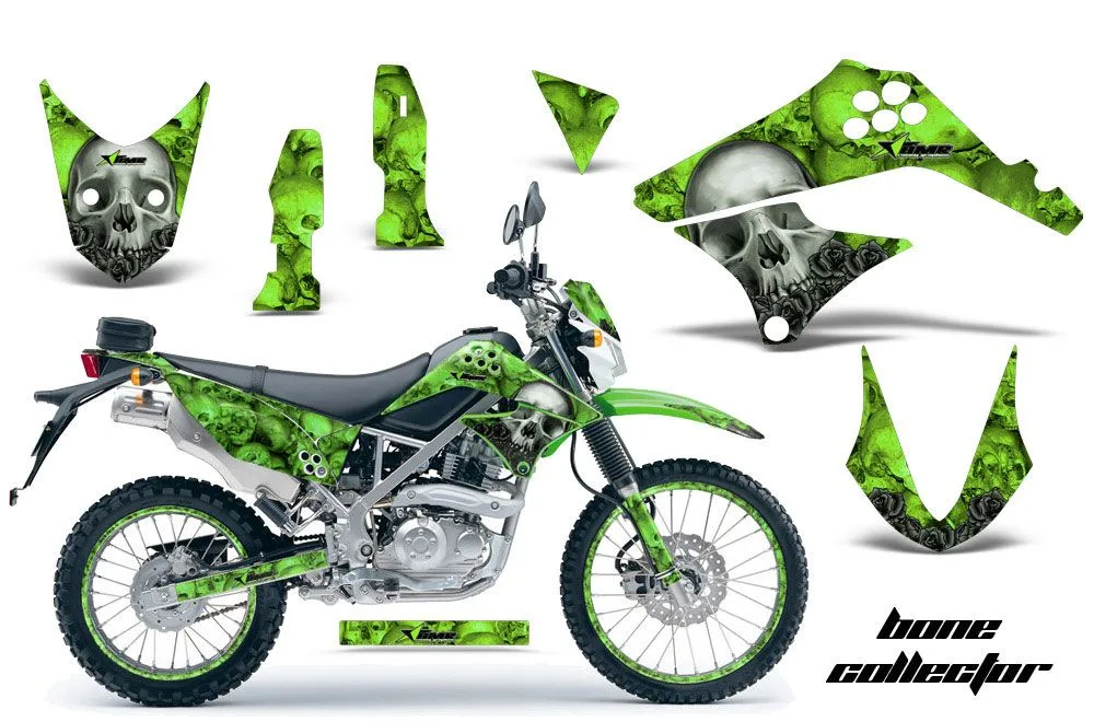 Kawasaki KLX125 D Tracker Dirt Bike Graphic Kit - 2010-2016 Bone Collector Green
