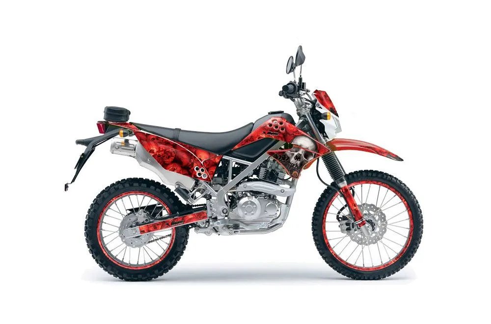 Kawasaki KLX125 D Tracker Dirt Bike Graphic Kit - 2010-2016 Bone Collector Red