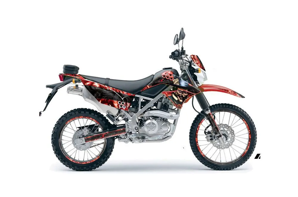 Kawasaki KLX125 D Tracker Dirt Bike Graphic Kit - 2010-2016 Mad Hatter Red