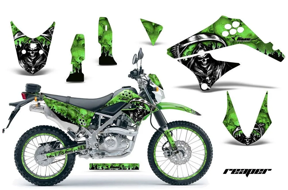Kawasaki KLX125 D Tracker Dirt Bike Graphic Kit - 2010-2016 Reaper Green