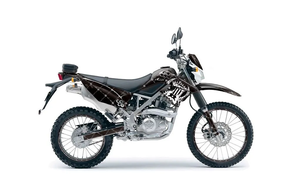 Kawasaki KLX125 D Tracker Dirt Bike Graphic Kit - 2010-2016 Silver Star - Reloaded White