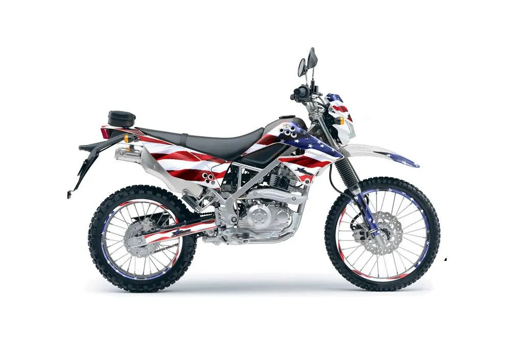 Kawasaki KLX125 D Tracker Dirt Bike Graphic Kit - 2010-2016 Stars and Stripes Red White & Blue