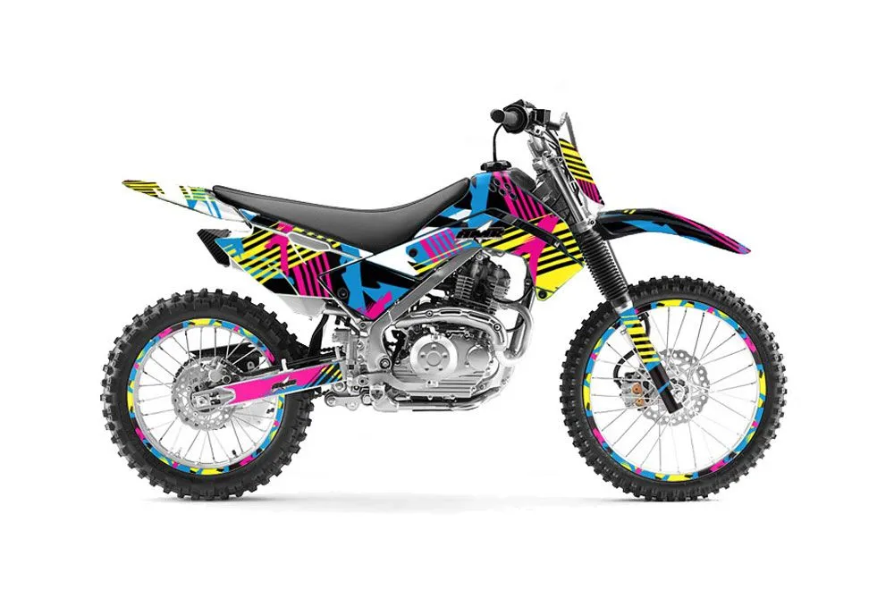 Kawasaki KLX140 Dirt Bike Graphic Kit - 2008-2019 Flashback