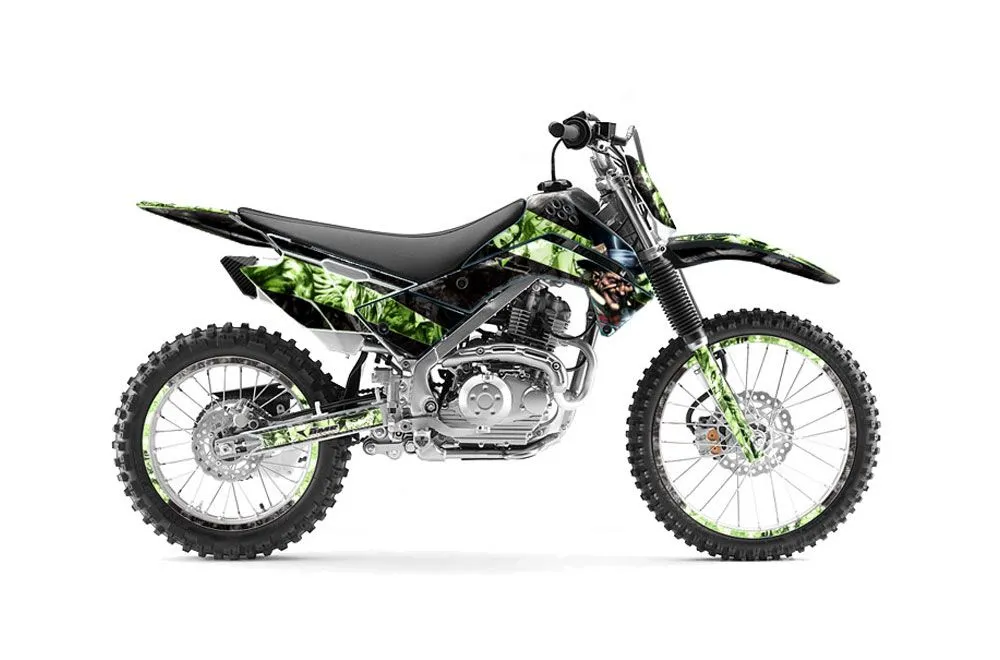 Kawasaki KLX140 Dirt Bike Graphic Kit - 2008-2019 Mad Hatter Green