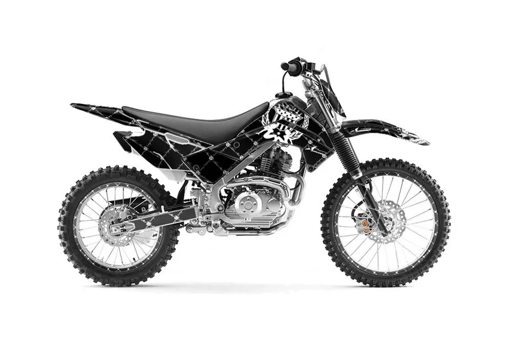 Kawasaki KLX140 Dirt Bike Graphic Kit - 2008-2019 Silver Star - Reloaded White