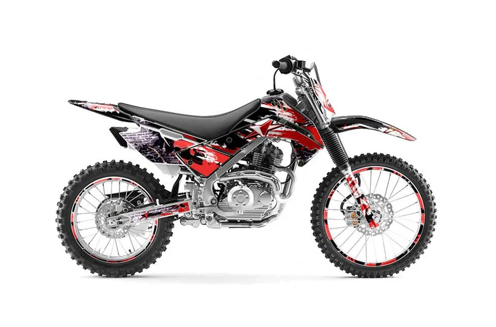 Kawasaki KLX140 Dirt Bike Graphic Kit - 2008-2019 Street Star Red