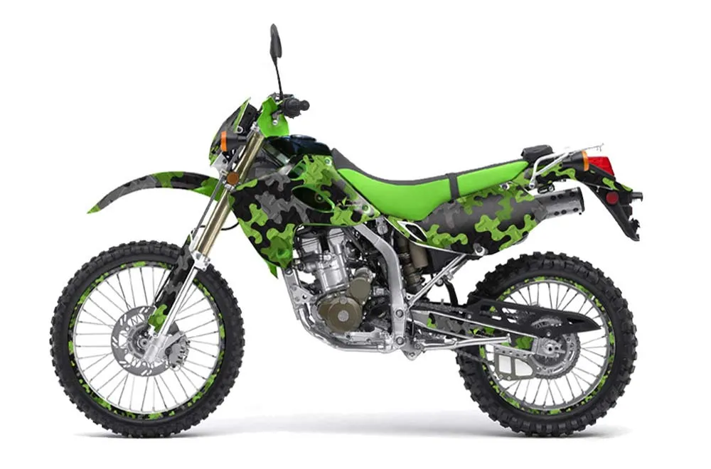 Kawasaki KLX250 Dirt Bike Graphic Kit - 1998-2003 Camoplate Green