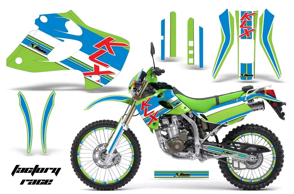 Kawasaki KLX250 Dirt Bike Graphic Kit - 1998-2003 Factory Race Green