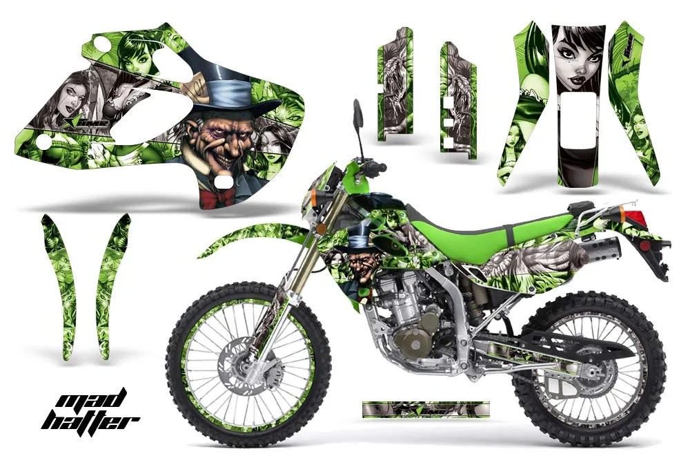 Kawasaki KLX250 Dirt Bike Graphic Kit - 1998-2003 Mad Hatter Green