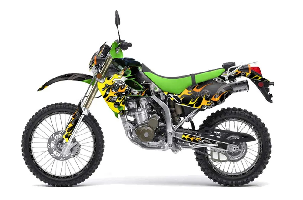 Kawasaki KLX250 Dirt Bike Graphic Kit - 1998-2003 Motorhead Green